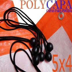 Capa para Piscina PolyCapa DuasCores La/Br  5x4 + 20el 20cm +20fix